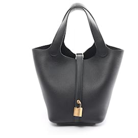 Hermès-Sac à main Hermes Picotin Lock PM-Noir