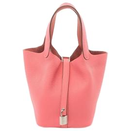 Hermès-Sac à main Hermes Picotin Lock PM en Rose Azalee-Rose