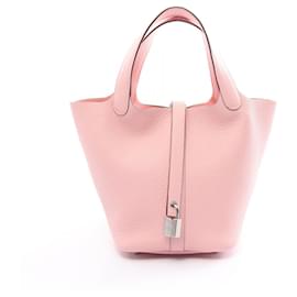 Hermès-Sac à main Hermes Picotin Lock PM-Rose