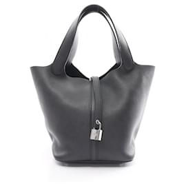 Hermès-Sac à main Hermes Picotin Lock MM-Noir