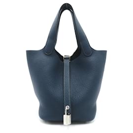 Hermès-Sac à main Hermes Picotin Lock PM-Bleu