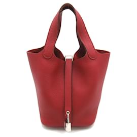 Hermès-Sac à main Hermes Picotin Lock PM-Rouge