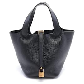 Hermès-Sac à main Hermes Picotin Lock PM-Noir