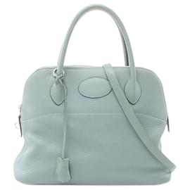 Hermès-Sac à main Hermes Bolide 31 Blue Lin-Bleu