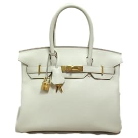 Hermès-Sac à main Hermes Birkin 30 en blanc-Blanc