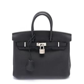 Hermès-Sac à main Hermes Birkin 25 en cuir Togo noir-Noir