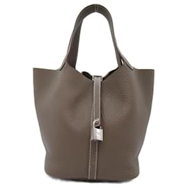 Hermès-Sac à main Hermes Picotin Lock MM-Kaki,Taupe