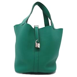 Hermès-Sac à main Hermes Picotin Lock MM en Vert Jade-Vert