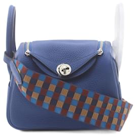 Hermès-Sac à épaule Maxiquadrille Lindy d'Hermès-Bleu