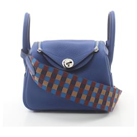 Hermès-Bolsa de Ombro Maxiquadrille Lindy da Hermès-Azul