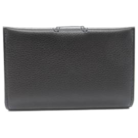 Hermès-Hermes Black Leather Business Card Case-Black