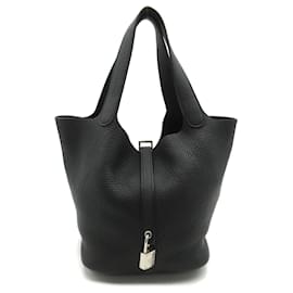 Hermès-Sac à main Hermes Picotin Lock MM-Noir