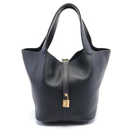 Hermès-Sac à main Hermes Picotin Lock MM-Noir