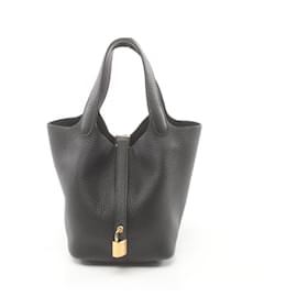 Hermès-Sac à main Hermes Picotin Lock PM-Noir