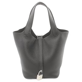 Hermès-Sac à main Hermes Picotin Lock PM-Noir