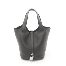 Hermès-Sac à main Hermes Picotin Lock PM-Noir