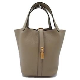 Hermès-Sac à main Hermes Picotin Lock PM-Beige