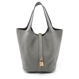 Hermès-Bolso Hermes Picotin Lock MM-Castaño