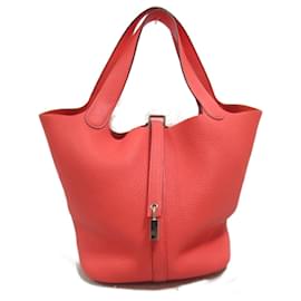 Hermès-Bolso Hermes Picotin Lock MM-Roja