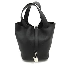 Hermès-Sac à main Hermes Picotin Lock PM-Noir