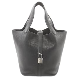 Hermès-Sac à main Hermes Picotin Lock PM-Noir