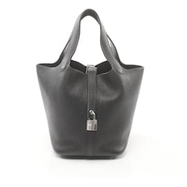 Hermès-Sac à main Hermes Picotin Lock PM-Noir