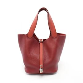 Hermès-Hermes Picotin Lock MM Touch Handbag-Brown,Dark red