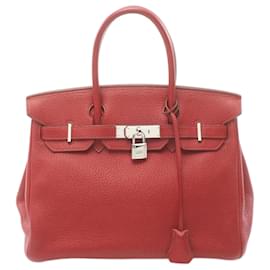 Hermès-Sac à main Hermes Birkin 30 Rouge Garance-Rouge