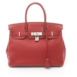 Hermès-Sac à main Hermes Birkin 30 Rouge Garance-Rouge