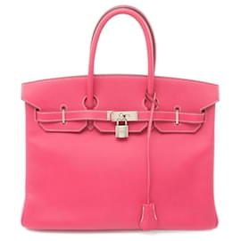 Hermès-Bolsa Hermès Birkin 35 em couro Epsom rosa-Rosa