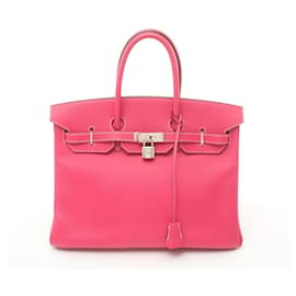 Hermès-Bolsa Hermès Birkin 35 em couro Epsom rosa-Rosa