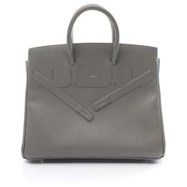 Hermès-Bolso Hermes Birkin Shadow 25 Etain-Castaño,Gris