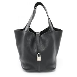 Hermès-Sac à main Hermes Picotin Lock MM-Noir