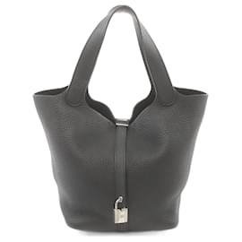 Hermès-Sac à main Hermes Picotin Lock MM-Noir