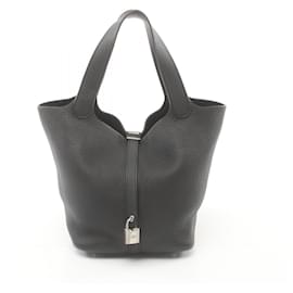 Hermès-Sac à main Hermes Picotin Lock MM-Noir