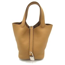 Hermès-Sac à main Hermes Picotin Lock PM-Beige