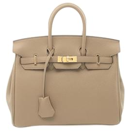 Hermès-Bolso Hermes Birkin 25 Beige Marfa-Beige