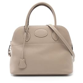 Hermès-Bolso Hermes Bolide 31 en beige y gris-Beige,Gris