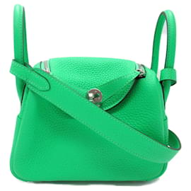 Hermès-Bolso de Hombro Hermès Lindy Verde Comic-Verde,Verde oliva