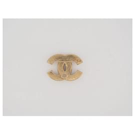 Chanel-NINE CHANEL CC LOGO BROOCH IN WHITE RESIN 2022 NEW RESIN BROOCH-Golden