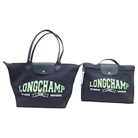 Longchamp-NOVE BOLSA LONGCHAMP LE PLIAGE L1899HEA006 CAPA DE COMPUTADOR L2182HEA006-Azul marinho