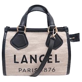 Lancel-NOVO SACO TOTE MINI A12006 LANCEL VERÃO EM CANVAS E COURO-Bege