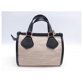 Lancel-NUEVO BOLSO TOTE MINI A12006 LANCEL VERANO EN LONA Y CUERO-Beige