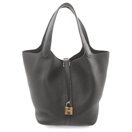 Hermès-Sac à main Hermes Picotin Lock MM-Noir