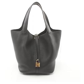 Hermès-Sac à main Hermes Picotin Lock MM-Noir