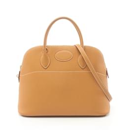 Hermès-Bolsa Hermes Bolide 35-Marrom,Outro