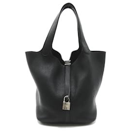 Hermès-Sac à main Hermes Picotin Lock MM-Noir