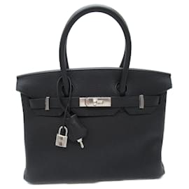 Hermès-Sac à main Hermès Birkin 30 noir-Noir