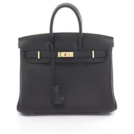 Hermès-Bolsa Hermes Birkin 25 em couro Togo preto-Preto