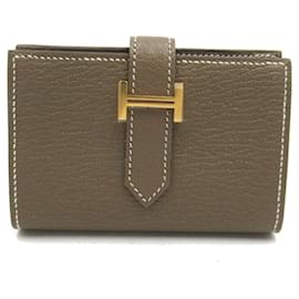 Hermès-Hermes Bearn Business Card Holder in Gray-Brown